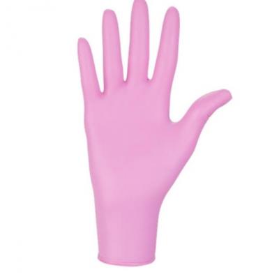 Gants nitrile rose